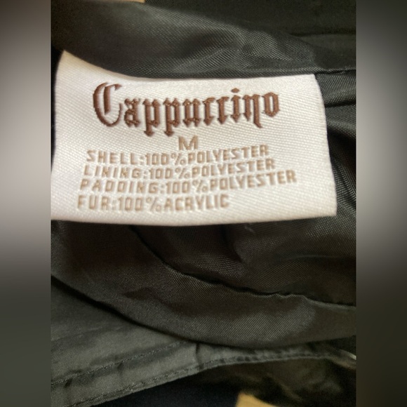 Cappuccino gold puff coat with removable faux fur collar size M - Picture 10 of 10